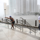 Brickell en medio de las intensas ráfagas que arrastraba el huracán de categoría 4. Imagen: Getty